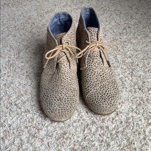 Toms Leopard Wedge Booties